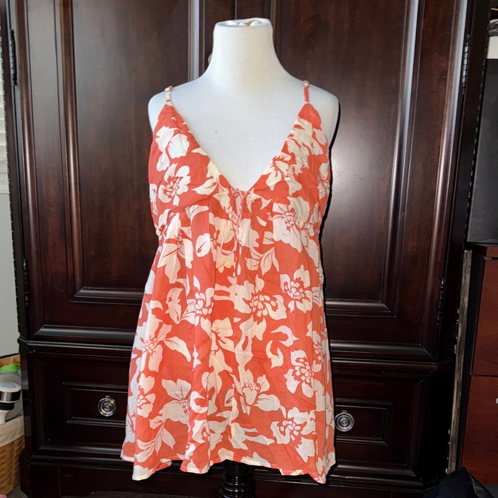 O'Neill Coral and White Floral Camisole